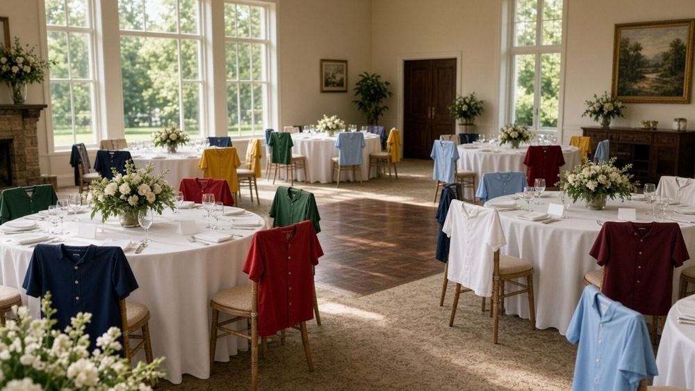 The seating plan for a wedding at a golf club.