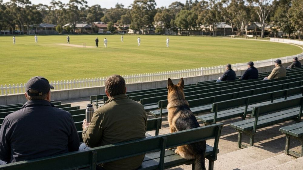 A hundred people and a dog. The dog stayed for the whole session.